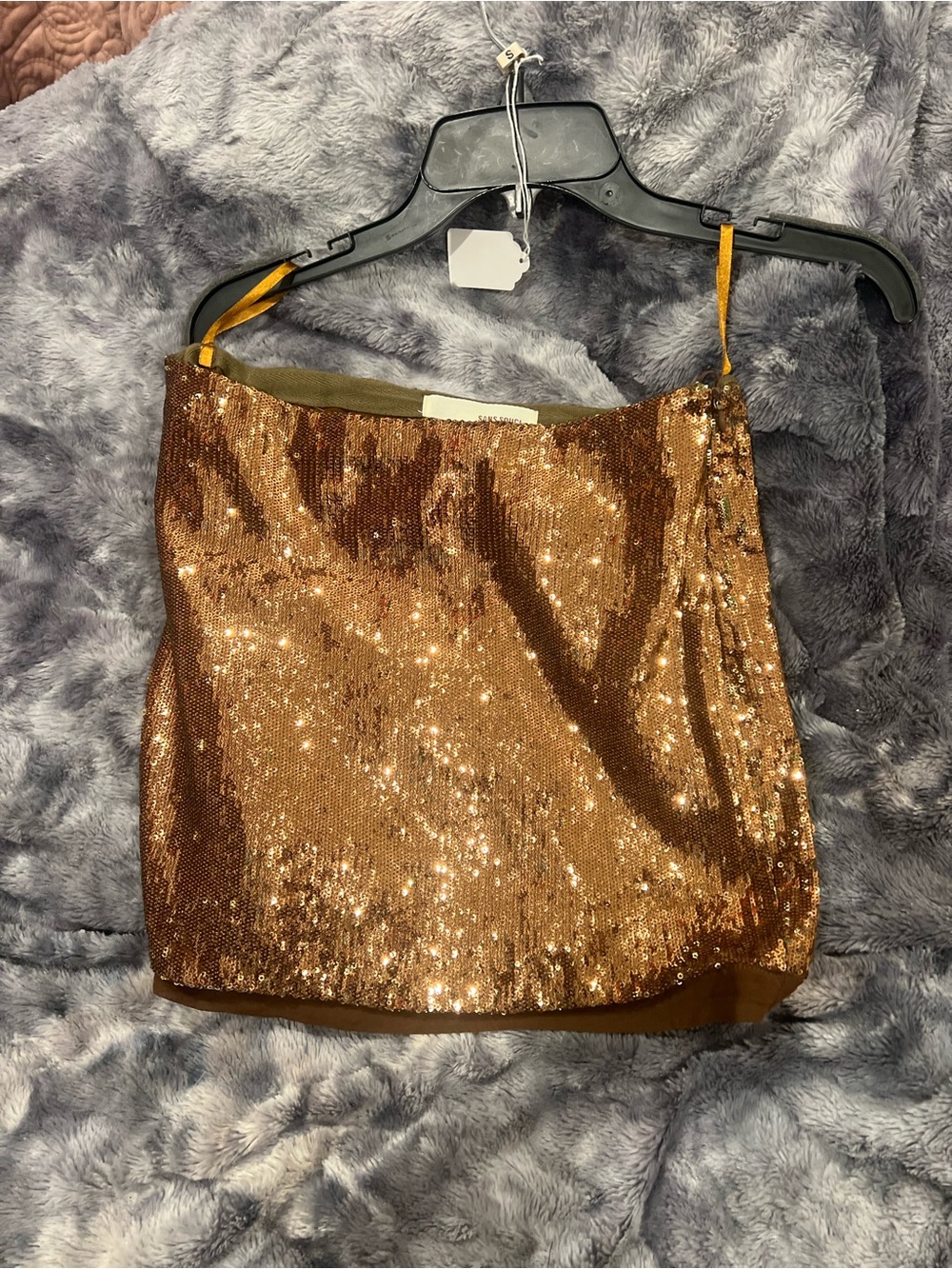 Sans Souci Copper Sequin Mini Skirt